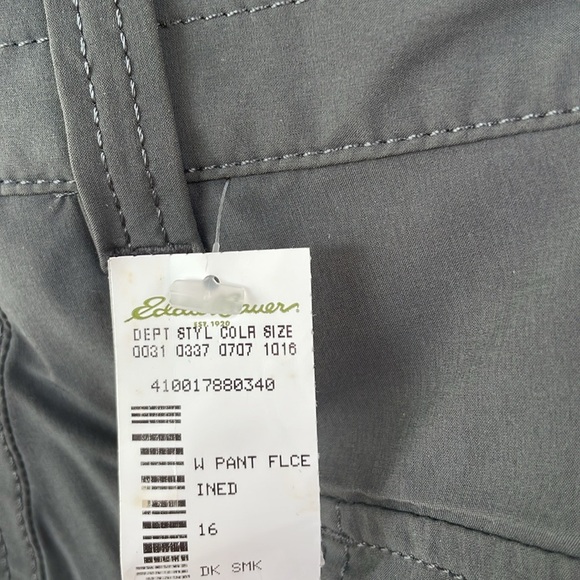 Eddie Bauer Women’s Fleece Lined Outdoor Pants Size 16 Dark Smoke Gray Cargo - Picture 5 of 16